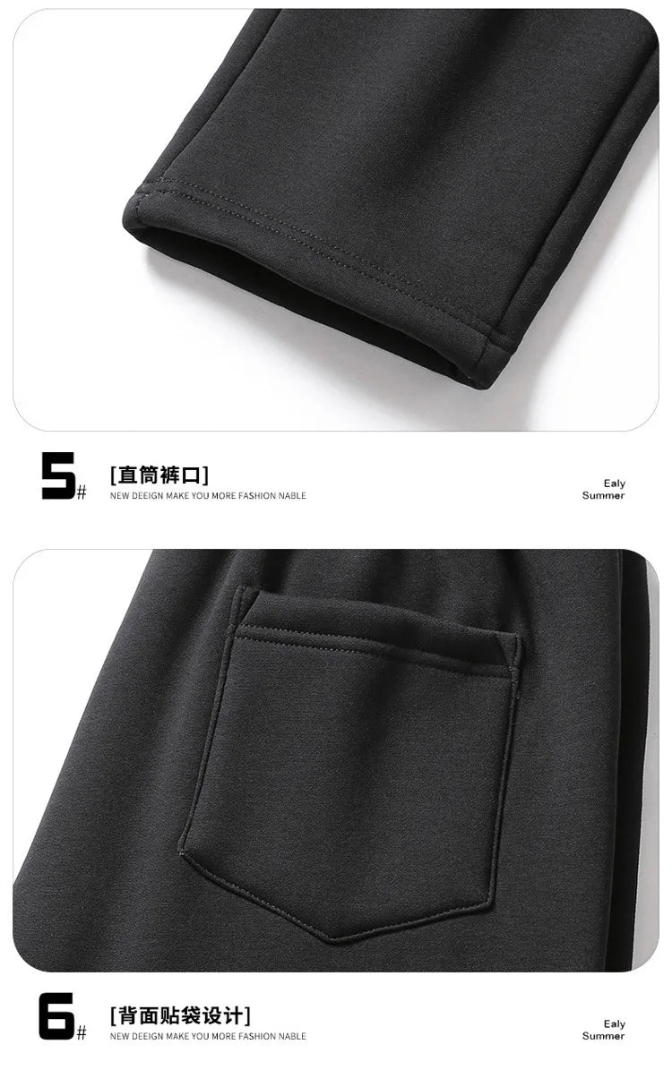 Winter Men's Cotton Fleece-Lined Sweatpant Men Plush Thick Lambswool Thermal Drawstring Trousers Casual Comfortable Sports Pants
