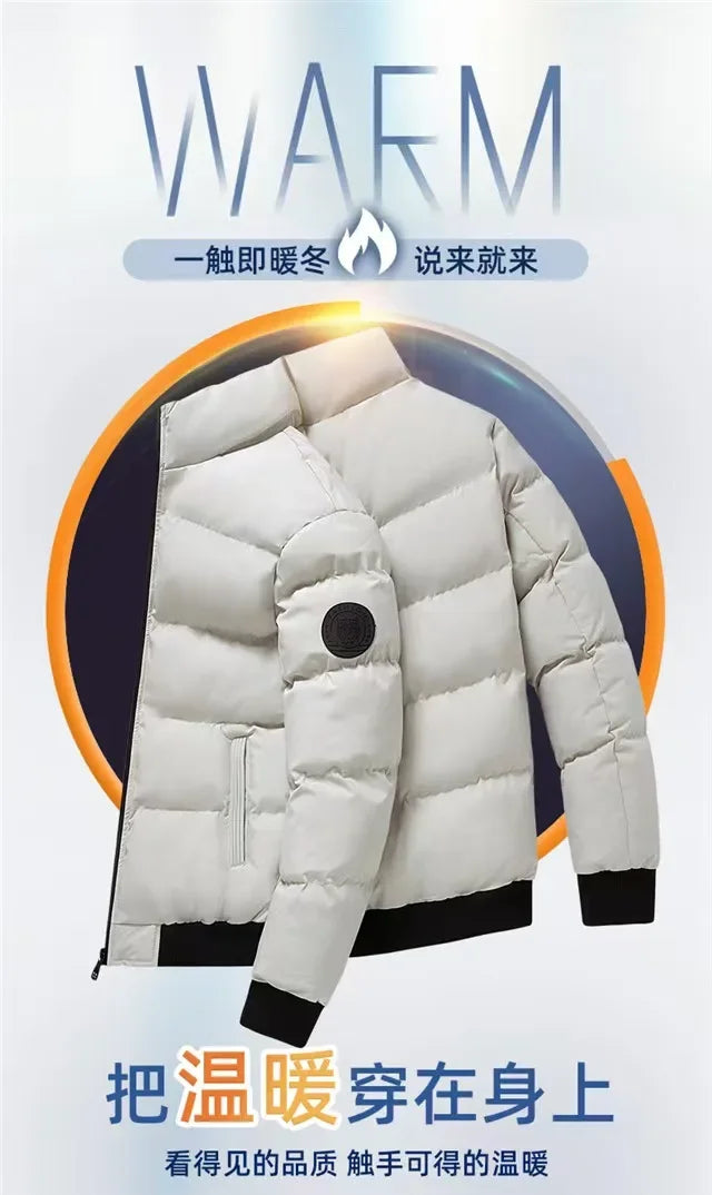 Red Bull 2025 New thick jacket, warm cotton-padded jacket, winter casual sports down jacket, stand-up collar windproof jacket.