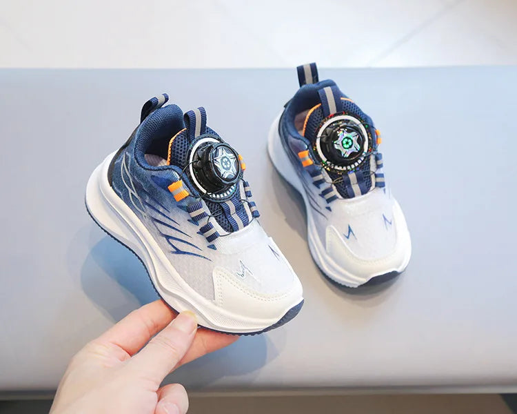 Tenis Child Shoe Casual Sneaker for Boy Kid Shoe for Girl Rotating Buttons Running Shoe for Girl Soft Sole Mesh Braeathable Shoe.