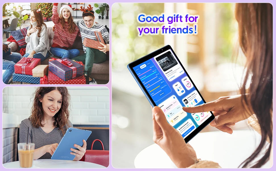 BAKEN 10-inch HD Display Android 14 Tablet, Quad-Core Processor, 4 (2+2)GB ROM + 32GB RAM, Bluetooth, Google Play.