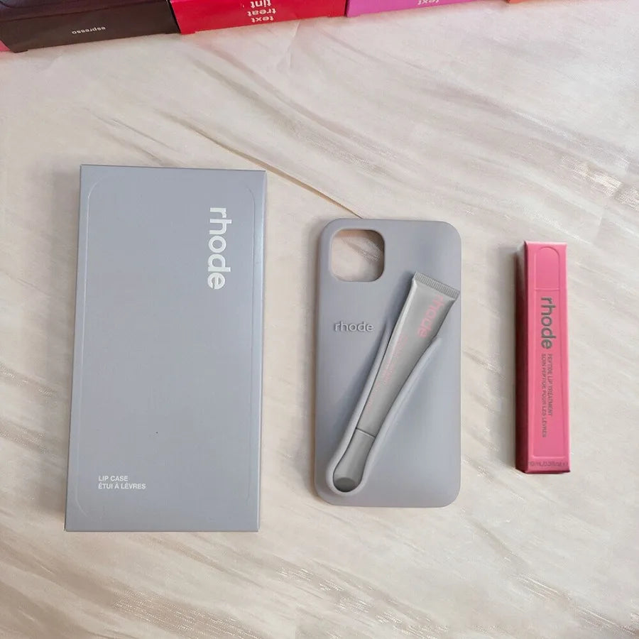 Lipgloss Lip Balm Lipstick Holder Case For iPhone 17 Air 16 15 14 Plus 13 12 11 Pro Max 16e Shockproof Soft Silicone Cover.