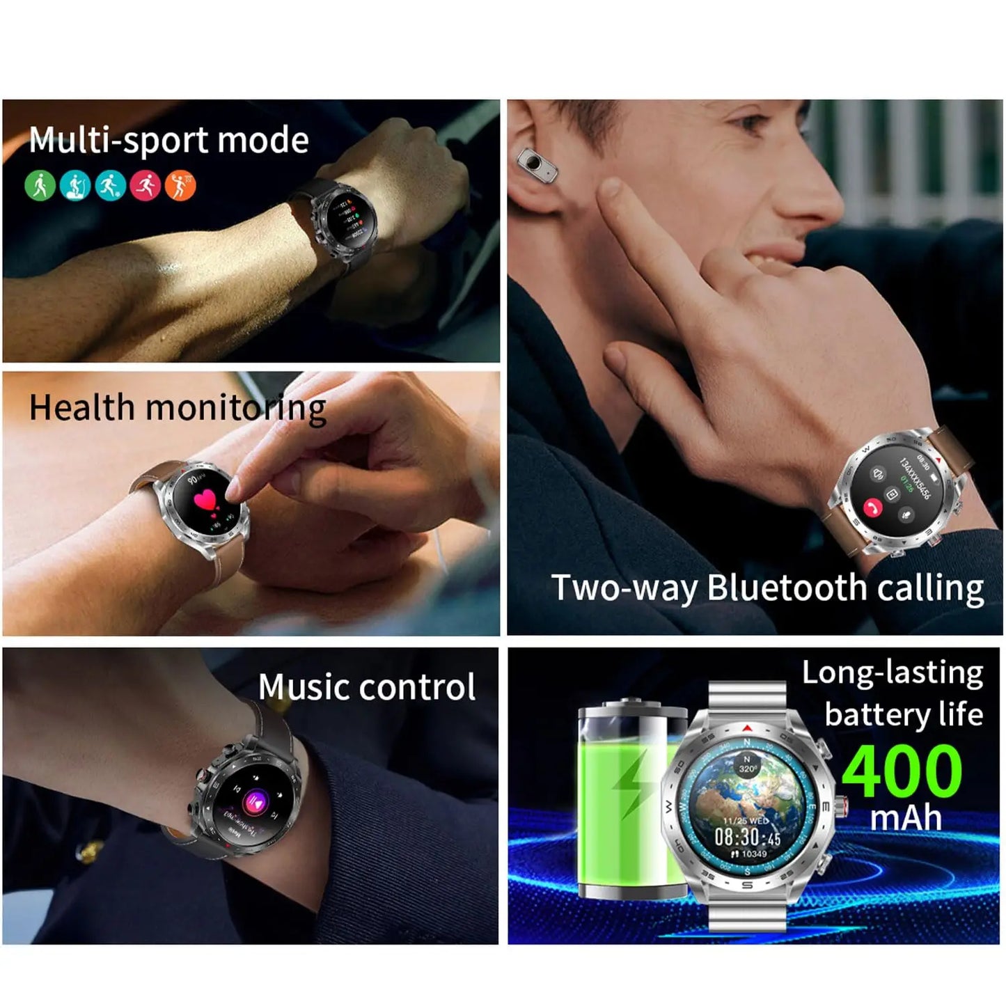 2024 New Smart Watch TWS 2-in-1 Bluetooth Earphones HIFI 9D Sound Quality Bluetooth Call For Men and Women Sports Smartwatches.