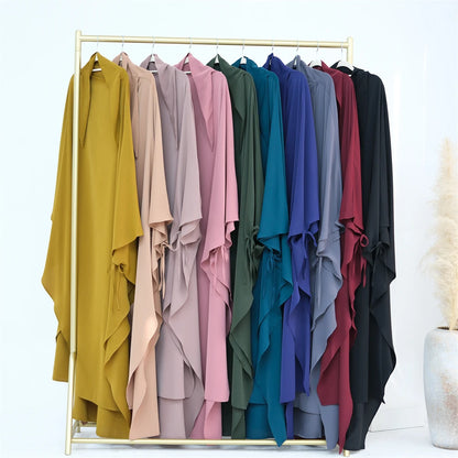 Ramadan Eid Khimar Abaya Dubai Turkey Islam Muslim Maxi Hijab Dress Nida Prayer Clothes For Women Kebaya Robe Femme Musulmane.