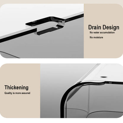 An der Wand montierte Dusch-Shampoo-Racks, Regale, Organizer, nicht bohrend, abnehmbares, transparentes PET-Material, Badezimmer-Aufbewahrungsregal