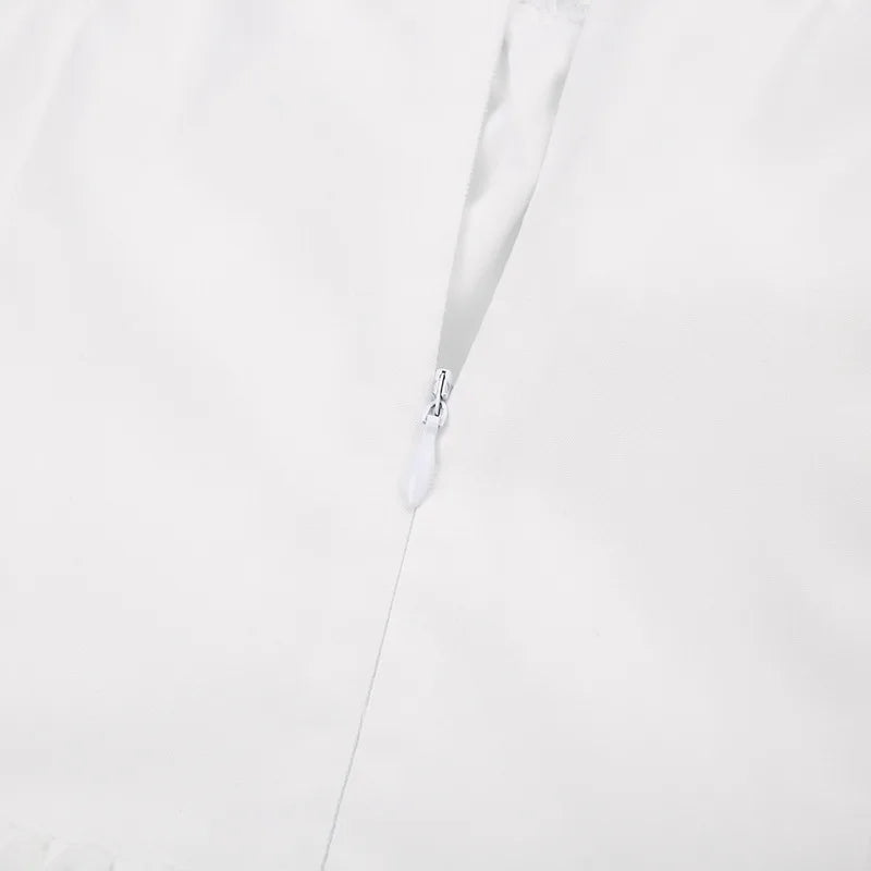 Weiß Spitze Up Rüschen Backless Sexy Kleider Frauen 2023 Roben Elegante Abend Party Kleid Bodycon Mini Sommer Kleid Vestidos