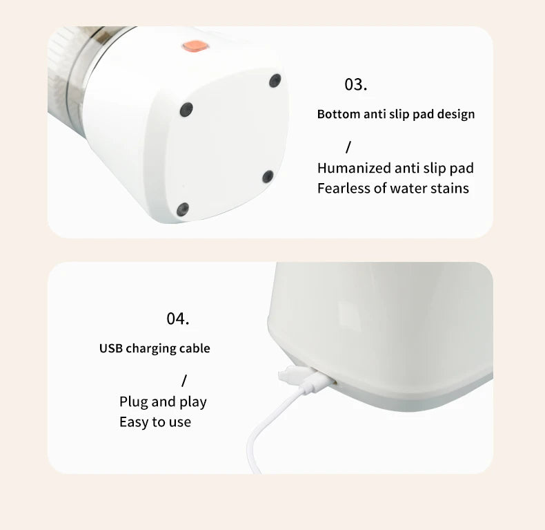 USB Charging Portable Electric Juicer 7.4V Orange Lemon Fruit Blender Household Juice Squeezer Mixer Citrus Juicer for Travel