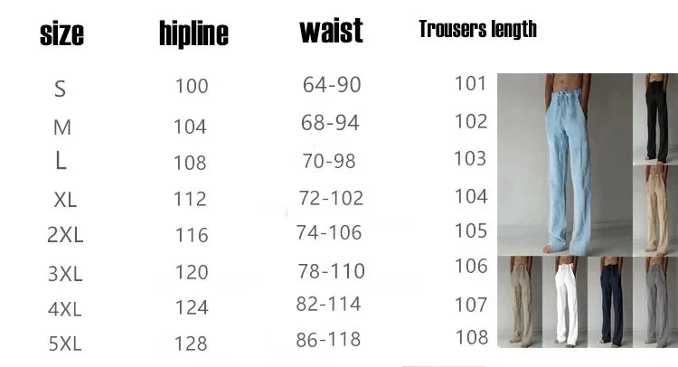 Chinesischer Stil, atmungsaktiv, Kordelzug, elastische Taille, Leinen, Freizeithose, Herren, lose Baumwolle, Leinen, lange Hose, Ramie-Strandhose, schick.