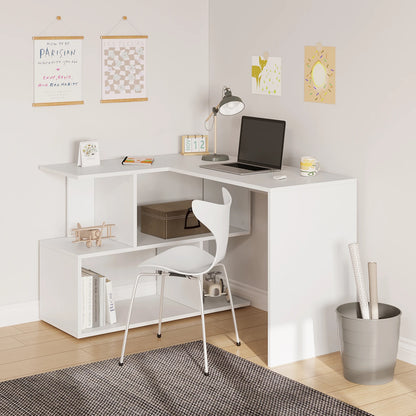 WOLTU Arbeits-PC-Computertisch aus Spanplatte mit Regalen für Arbeitszimmer, Studenten, Schreibtisch, Büro, Arbeit, Wohnmöbel