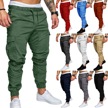 2025 new men's workwear pants, European and American men's loose straight casual pants, men's workwear pocket pants S-XXXL.