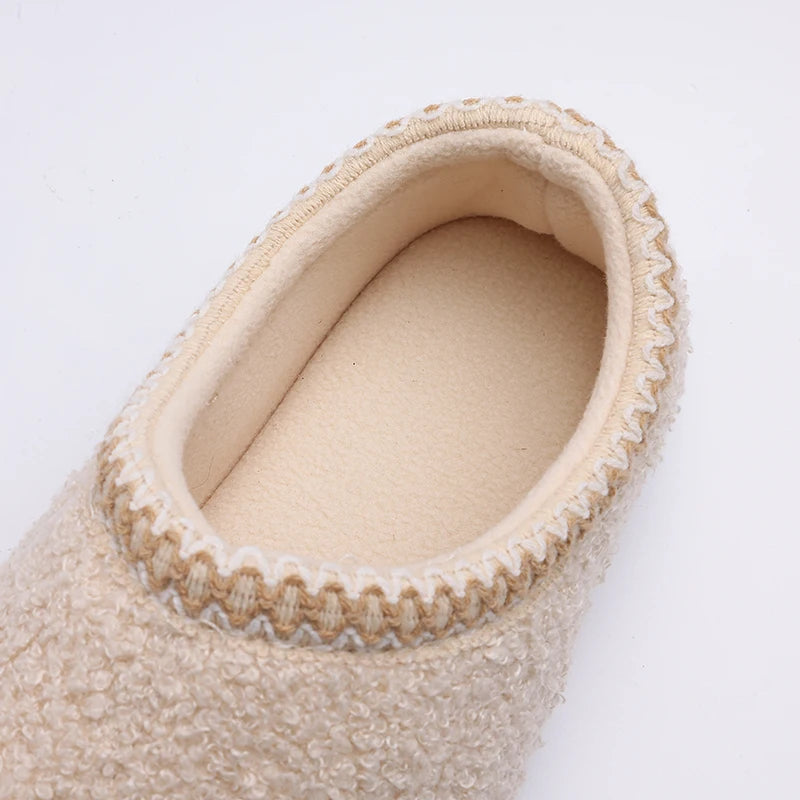 Comwarm Women's Fur Indoor Slippers Polar Fleece Flat Shoes Winter Fuzzy Slippers For Ladies Warm Cozy Shearling House Slippers.