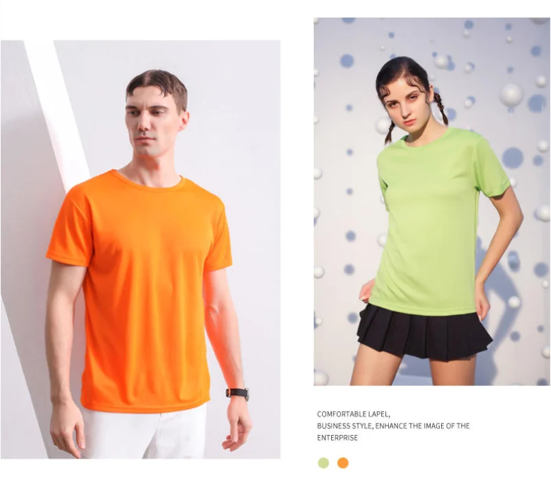 Summer Quick-drying T-shirt Custom Logo Breathable Sports Top Embroidery Personalized Logo Team Activity T-shirt Print Pattern.