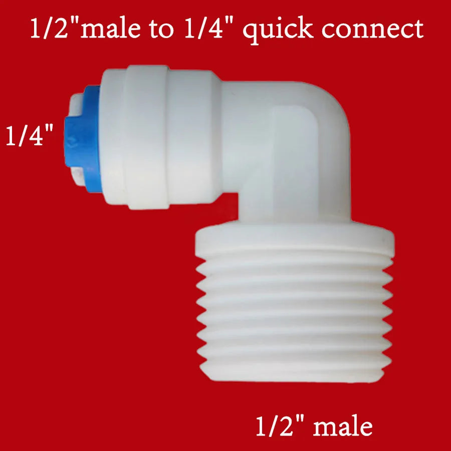 Water Purifier Accessories 1/4" 3/8" OD Hose To 1/4" 3/8" 1/2" Aquarium Quick Fitting RO Water Plastic Pipe Coupling Connector