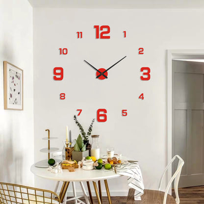 3D Wanduhr Leucht Rahmenlose Wanduhren DIY Digital Clock Wand Aufkleber Stille Uhr für Home Wohnzimmer Büro Wand decor