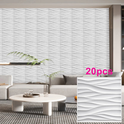 KUUJOJO 20pcs 3D textured wall panel for indoor wall decoration, suitable for living room, hall, bedroom, hotel, office