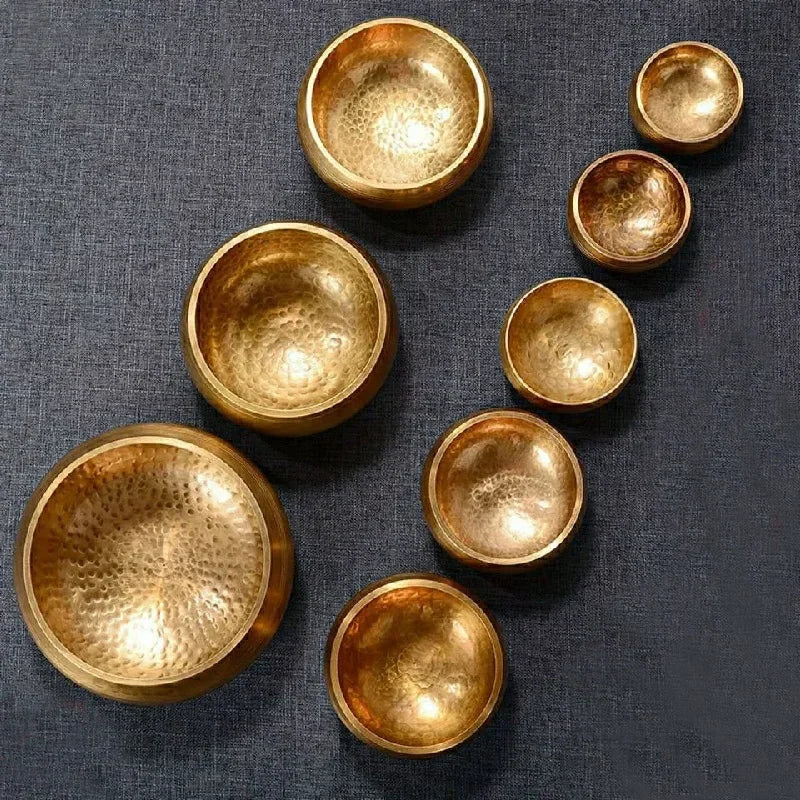 Authentic Handmade Tibet Singing Bowl Nepal Brass Meditation Sound Bowl for Yoga Chakra Healing Relaxation with Leather Striker.