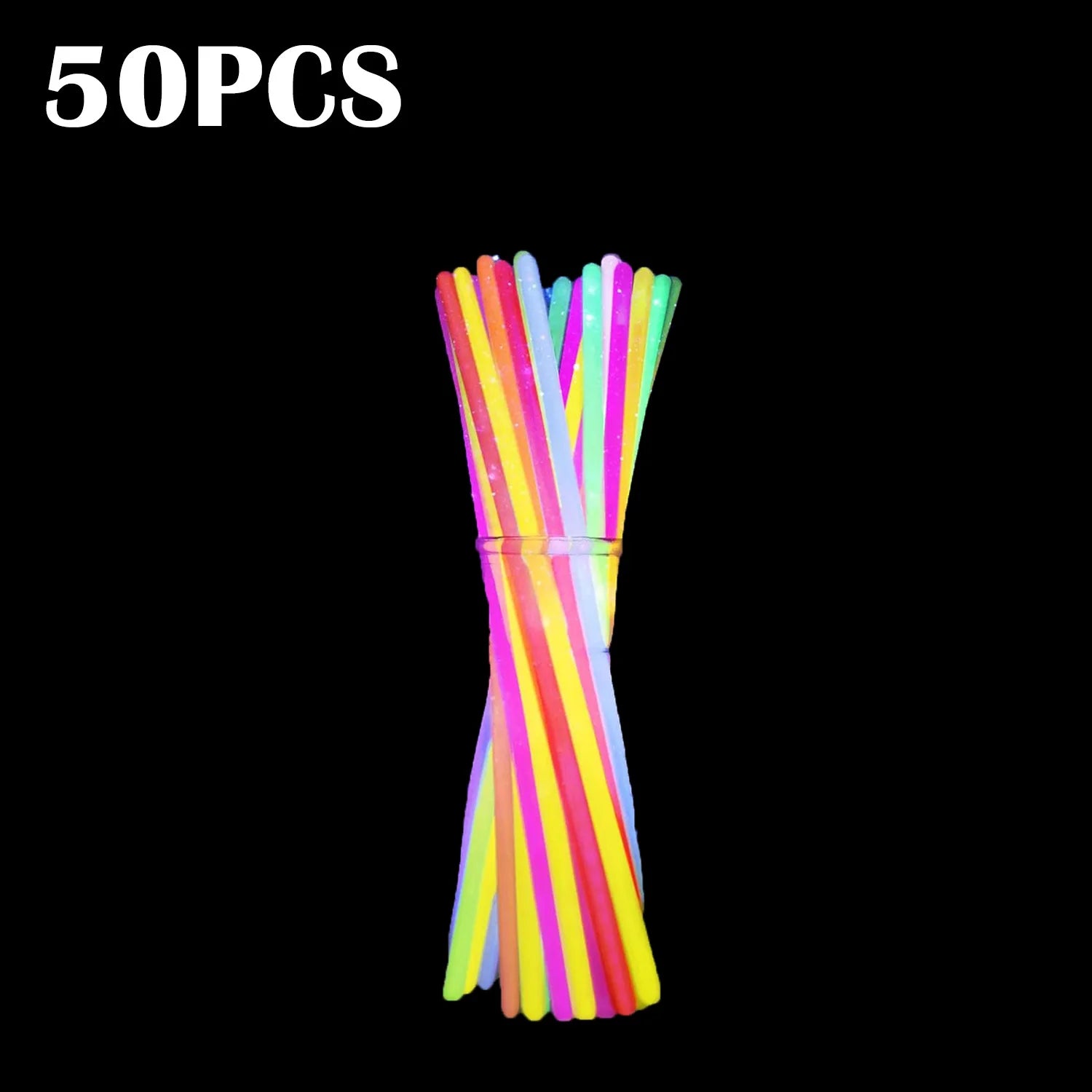 Leuchtende bunte Leuchtstäbe, fluoreszierend, leuchtend im Dunkeln, DIY-Armband, Halskette, Leuchtstab, Geburtstag, Hochzeit, Partyzubehör.