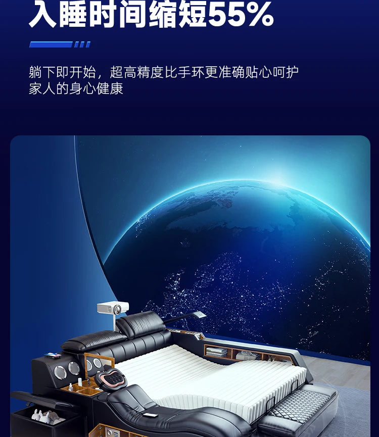 Nordic Multifunktions Doppelbett Seite Von Seite Leder Luxus Kingsize Bett Rahmen Plattform Holz Design Lit Schlafzimmer Set Möbel