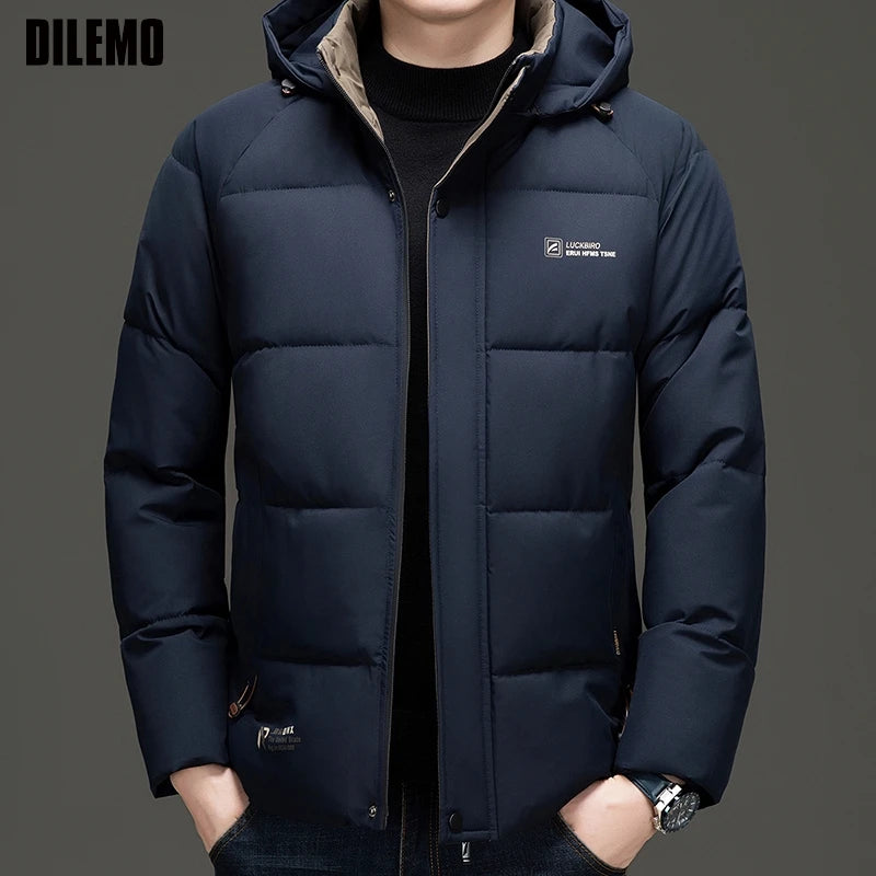 Top Grade Designer New Brand Men Parka Jacket Thick Casual Fashion Hooded Cropped Windbreaker Quilted Bubble Coats  Mens Clothes.