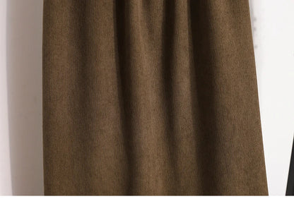 2025 Autumn Winter Plus Size Skirts Women High Waist Solid A-line Skirt Back Slit Korean Thick Elegant Fleece-lined Style Skirts.