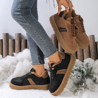 New Winter Round Toe Thick Soled Women's Boots Fashion Casual Comfortable Warm Cotton Shoes  Women's Ankle Boots.