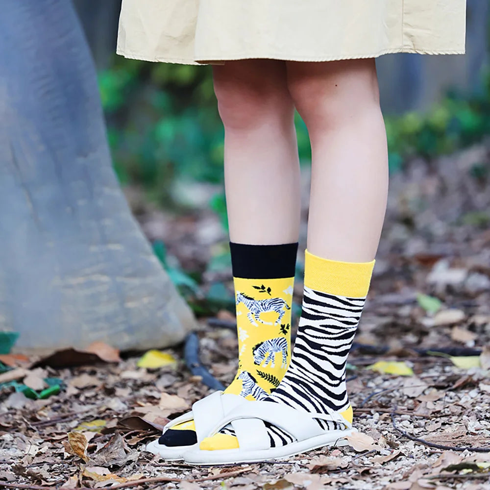 1 Pair Man Women Sock Original AB Tide Socks Colorful Cat Dog Koala Cow Cotton Socks Four Seasons Unisex Medium tube Socks Gift.