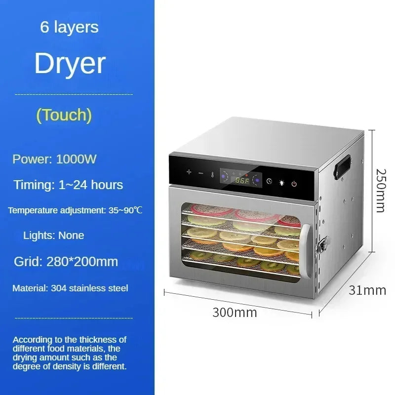Food Dehydrator Home Fruit Digital Temperature Air Dryer Vegetable  Meat Medicinal Materials Smart Commercial Food Dehydrator
