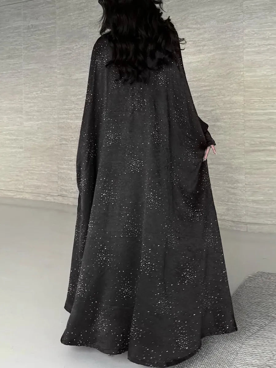 Women Ramadan Eid Arabic Dubai Abaya Luxury Muslim Fashion Hot Beading Long Dress Kaftan Robe Femme Islam Prayer Clothing Kebaya.