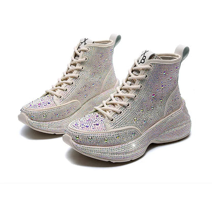 2025 Shiny Rhinestones Thick Sole Autumn Winter Short Ankle Women Boots Women's Shoes for Woman Booties Boots for Women
