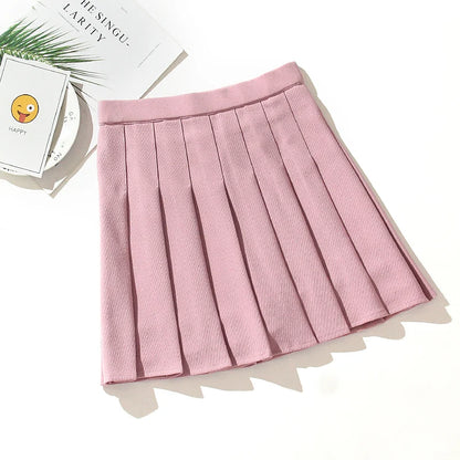 High Waist Pleated Kawaii Harajuku Skirts Women Girls Lolita A-line Sailor Large Size Preppy School Uniform.