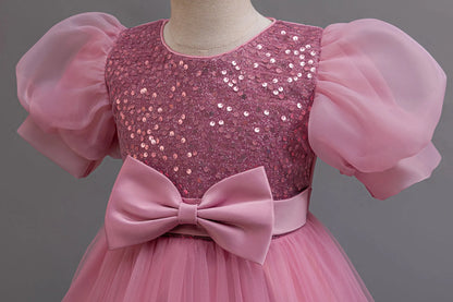 4-12 Jahre altes Blumenjungen-Hochzeitskleid, Abendkleid, Pailletten, langes Halloween-Mädchenkleid, Weihnachtsaufführung, Gastgeber-Redenen.