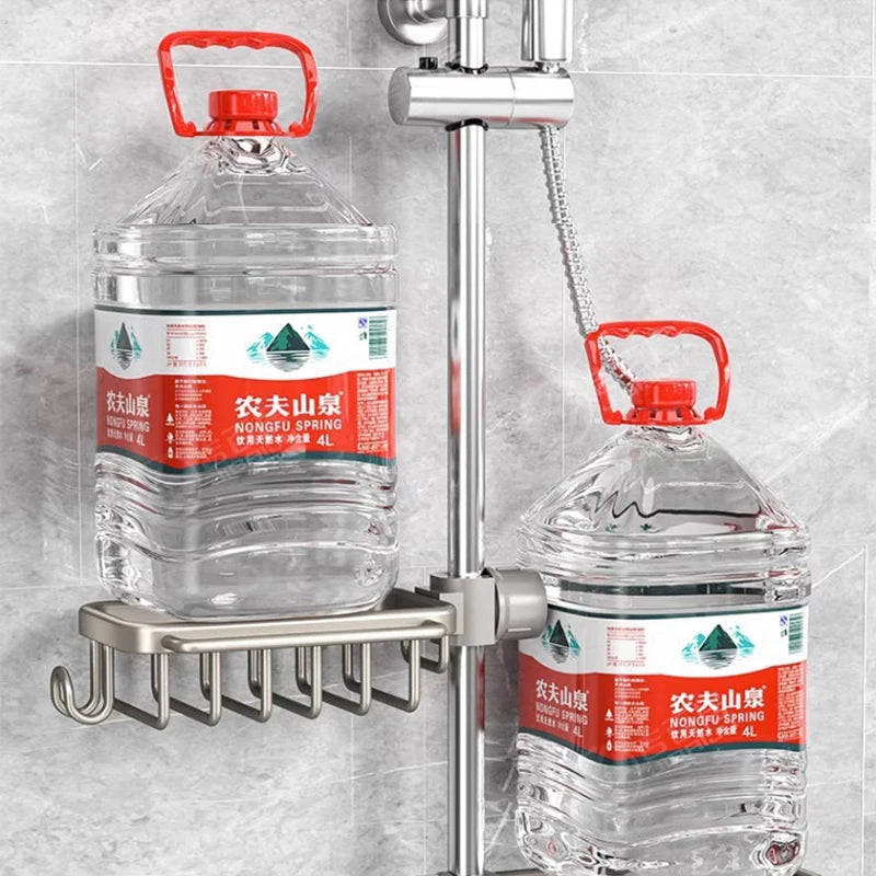 Nicht perforiertes mehrschichtiges Lagerregal für das Badezimmer. Badezimmerregal. Toilettenraum-Duschregal aus Aluminium