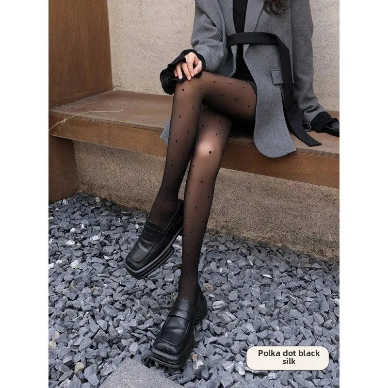 Sexy Blue Butterfly Net Stockings Women's Long Tube Socks Invisible Sweat Absorbent Polka Dot Design Pure Desire Stockings