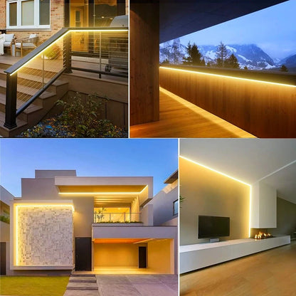 1m-35m Surper Brightness COB LED Strip Light 288LEDs/M RA90 220V Outdoor Waterproof Silicone Tube for Yard Swimming Pool Pathway