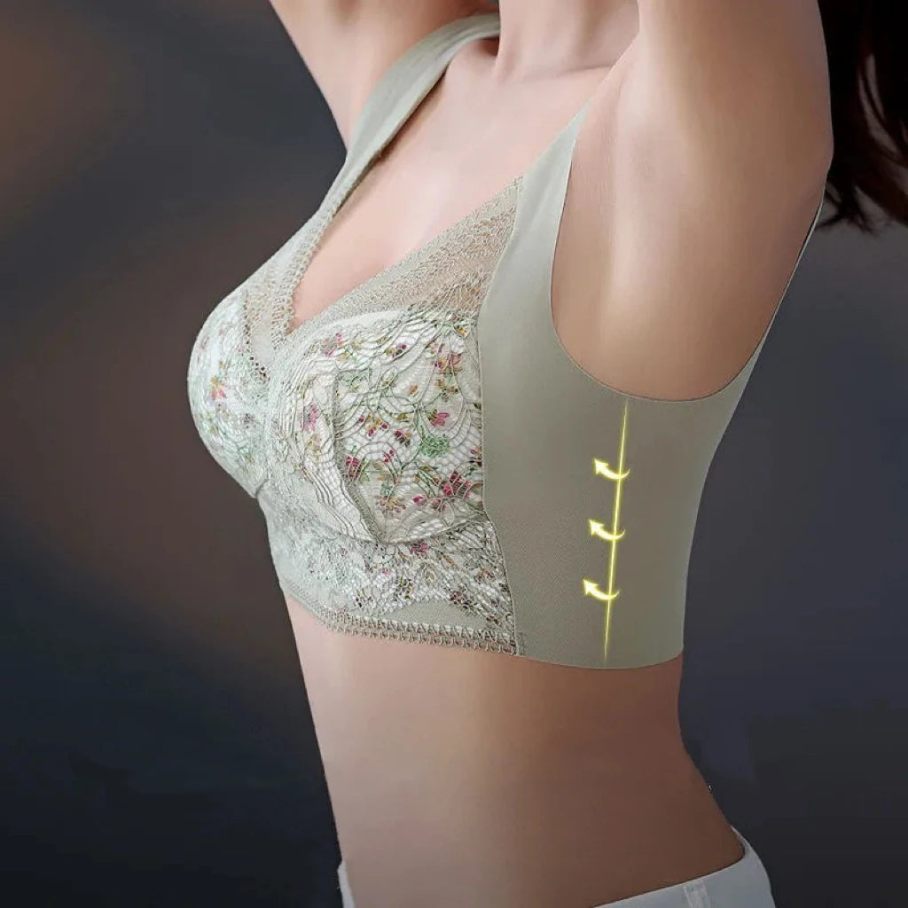 2pcs Womens Seamless Ice Silk Full Cup Bras No Steel Ring Support Lace Bralette Large Size Brassiere Comfort Ventilate Underwear.