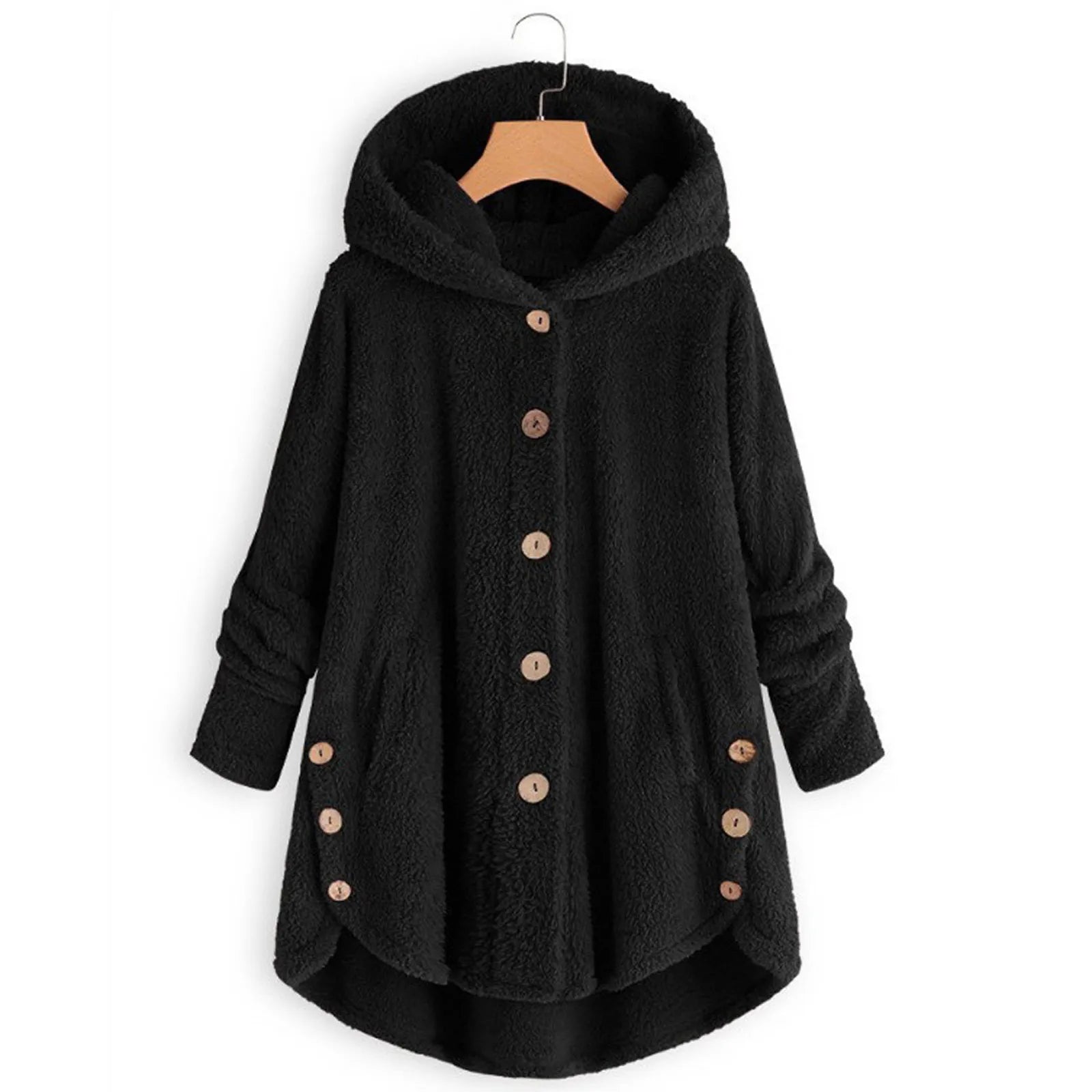 Herbst Wintermantel Frauen warme Teddybär Mantel Woll jacke weibliche Plüsch mantel Kapuzen jacke neue Damen mäntel einfarbige Jacke.