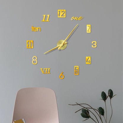 2D/3D Große Römische Ziffer Acryl Spiegel Wanduhr Aufkleber Mode DIY Quarz Uhren Uhr Hause Dekoration Wohnzimmer Aufkleber