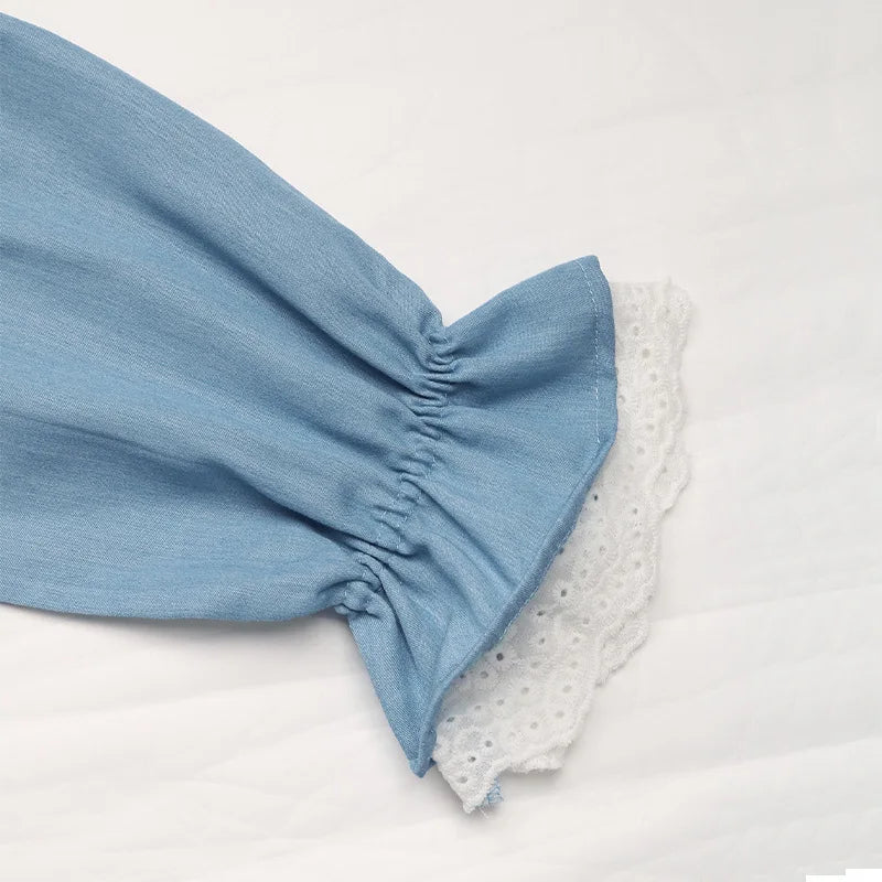 2025 Autumn Female Solid Ruffle Shirt Women Casual Lantern Long Sleeve Top Spring Office Lady Single Breasted Tops Clothes.