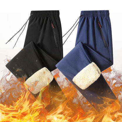 Warme Winter männer Gerade Hosen Stretch Elastische Taille Casual Weiche Jogger Koreanische Klassische Blau Schwarz Grau Marke Hinzufügen Pelz Hosen.