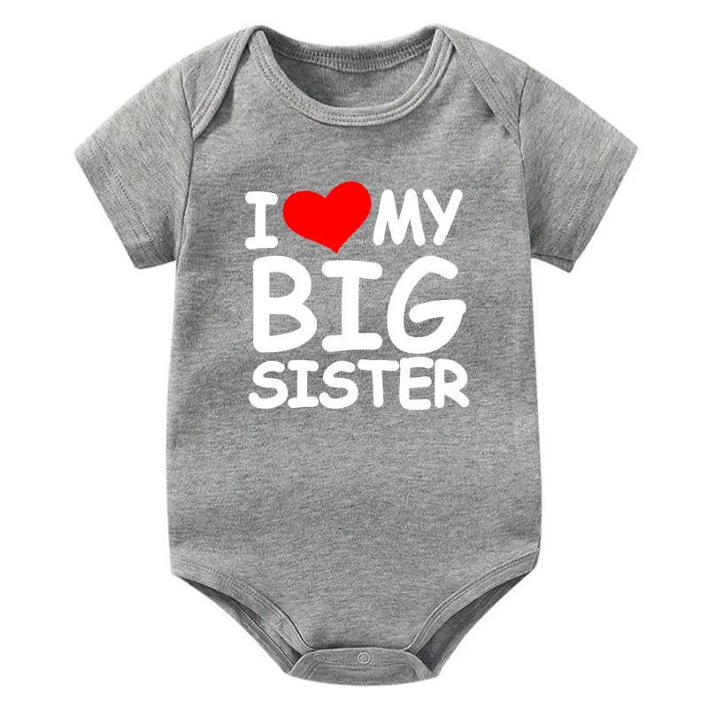 I Love My Big Sister Print Neugeborenen Baby Body Lustige Infant Jungen Mädchen Strampler Kurzarm Mode Baumwolle Baby Overall Outfit.