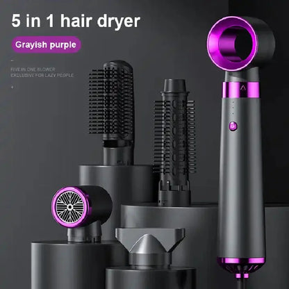Hair Dryer 5-In-1 Electric Hair Comb Negative Ion Straight Curler Brush Blow Dryer Air Comb Removable Brush Kit Tool
