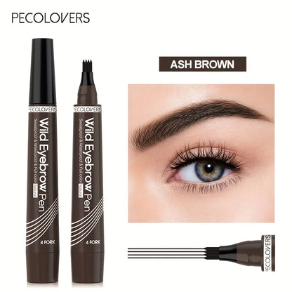 6 Colors 1pc Eyebrow Pen Waterproof 4 Split Tip Eyebrows Pen Eyebrow Tattoo Pen Waterproof Liquid Black Eyebrow Makeup Pencil.