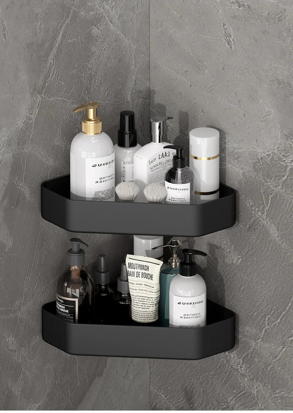 Badezimmerregal Badezimmer Make-up Shampoo Organizer Aluminium Badezimmer Organizer Duschregal Badezimmerzubehör