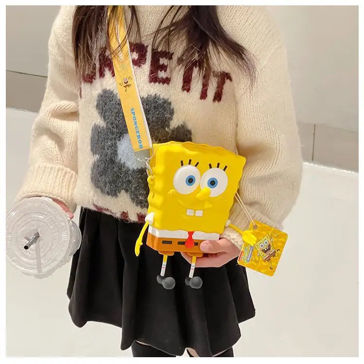 New Original cartoon SpongeBob SquarePants Kids Shoulder Bags Girl and Boys Cute gift Bag.