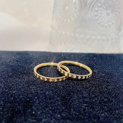Meetvii Simple Love K-gold Color Titanium Steel Rings for Women Men Thin 2.2mm Width Couple Rings Unique Jewelry.