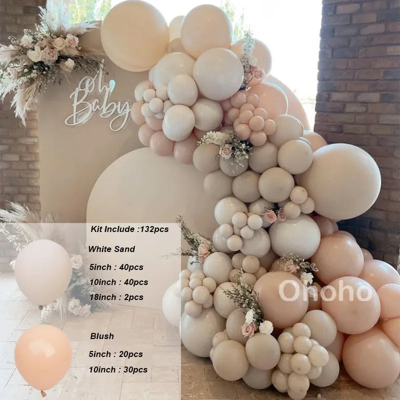 Kaffeebraun Beige Ballon Girlande Bogen Kit Oh Babyparty Dekoration Rustikale Hochzeit Kindergeburtstag Party Taufe Taufe.