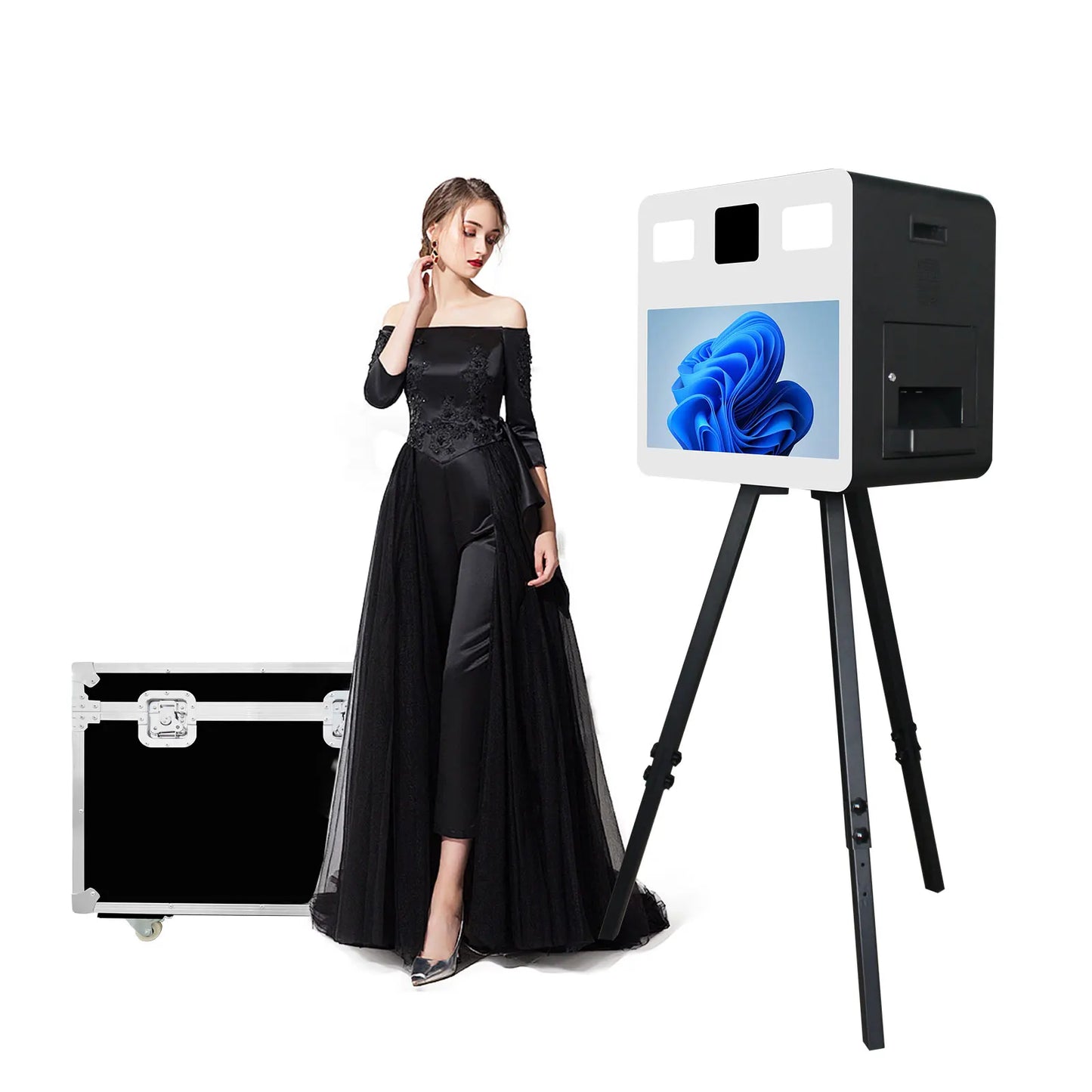 21.5 Inch Portable Camera Touch Screen Dslr Photo Booth Selfie Photo booth Machine  for ds620 RX1 525L QW410  Wedding Party.