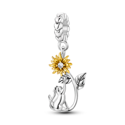 Flowers Series 925 Sterling Silver Sunflowers Tulip Carnation Charms Fit Original Bracelet  For Women Jewelry Making