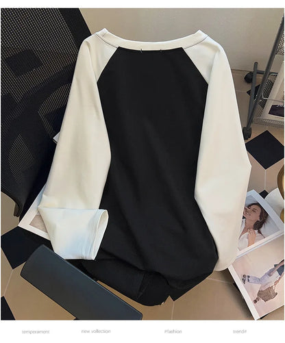 170kg Plus Size Damen Büste Herbst lässig Mode bedruckt Sweatshirt lose Langarm Top 6xl 7xl 8xl 9xl 10xl 11xl