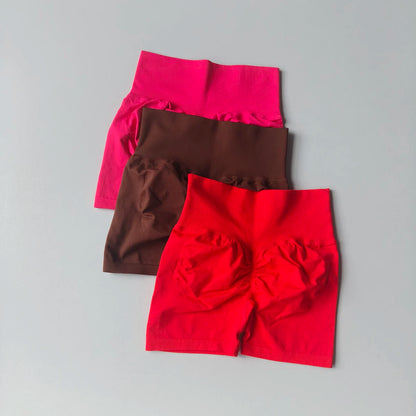 Summer High-Waist Women's Yoga Shorts Breathable Fitness Shorts Butt Lift Sports Running Cycling Push-Up Workout Gym Shorts.