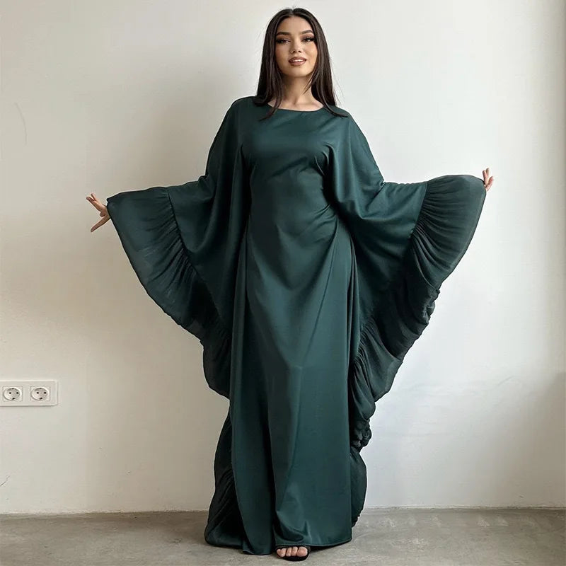 2025 Eid Arabic Muslim Women Modest Dress Luxury Dubai Abaya Islamic Party Lace-detailed Sleeves Robe Festival Turkey Outfit